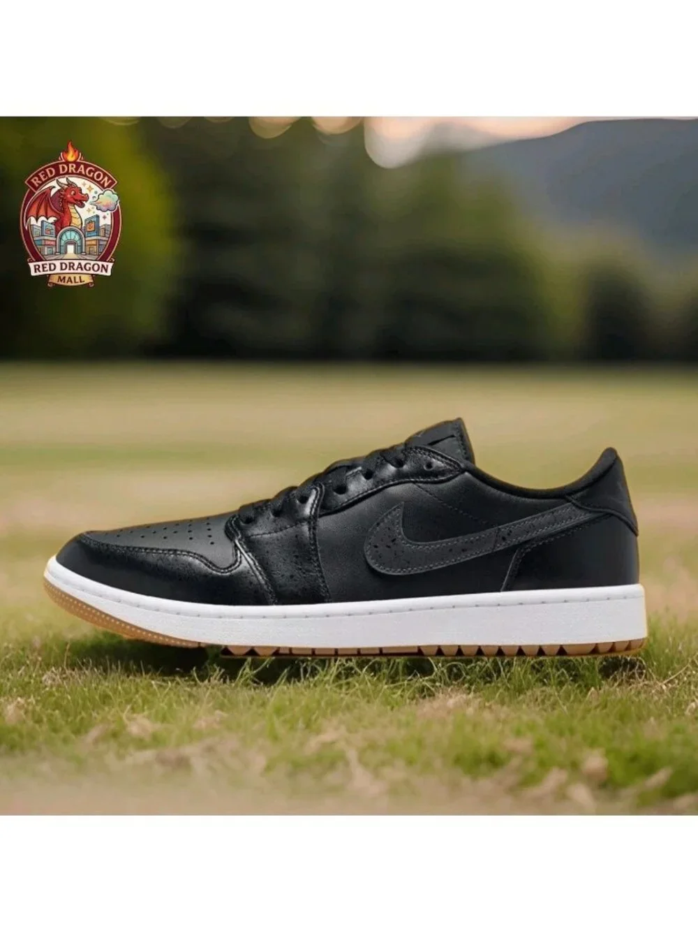 Nike Air Jordan 1 Golf Shoes Low Black Gum White DD9315-005 - Men's Size 8